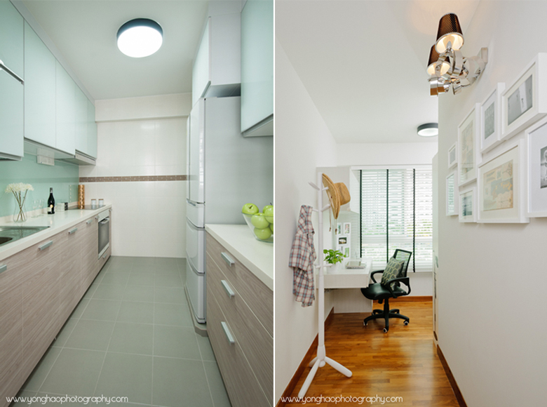 Kitchen(left), Study room (right) ID by Icon Interior Design by YongHao Photography Kitchen(left), Study room (right) ID by Icon Interior Design by YongHao Photography