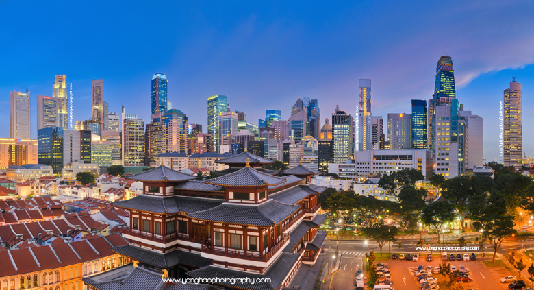 Singapore Skyline :from Chinatown Perspective