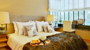 Bedroom with breakfast served in bed