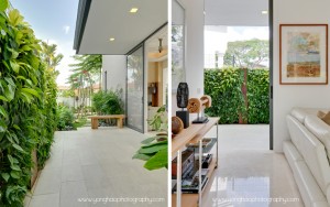 Outdoor Verrtical Garden blends in beautifully with the indoor area By YongHao Photography