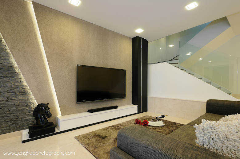 Living room by I-Bridge Design Photo by YongHao Photography
