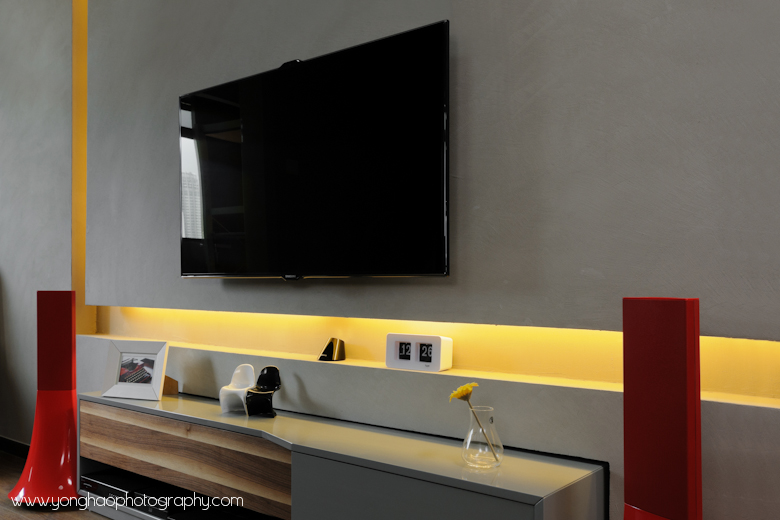 Close up of tv console by YongHao Photography