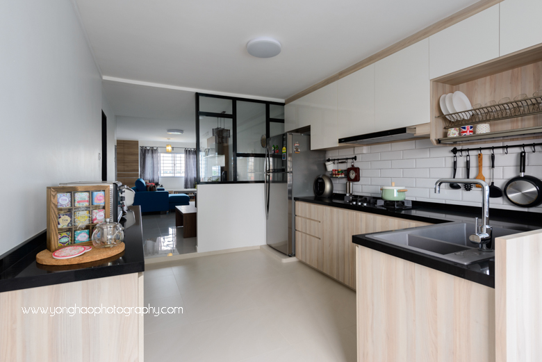yonghao photography, interior photography, kitchen, hdb, 1.01 interior design, photography services, singapore