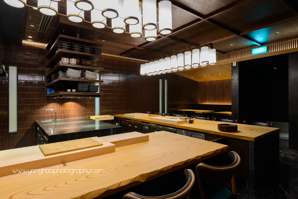 Takayama, OUE Downtown, japanese restaurant, fine dining, interior photography, Singapore, F&B, yonghao photography
