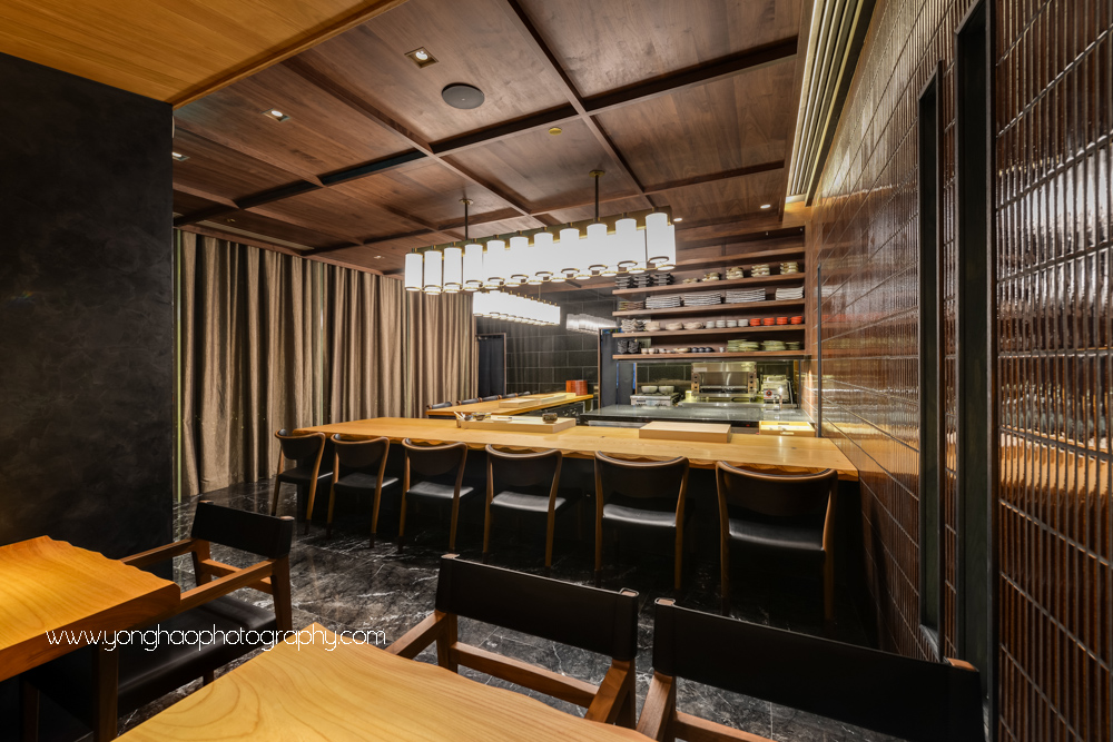 Takayama, OUE Downtown, japanese restaurant, fine dining, interior photography, Singapore, F&B, yonghao photography