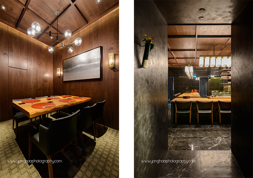 Takayama, OUE Downtown, japanese restaurant, fine dining, interior photography, Singapore, F&B, yonghao photography